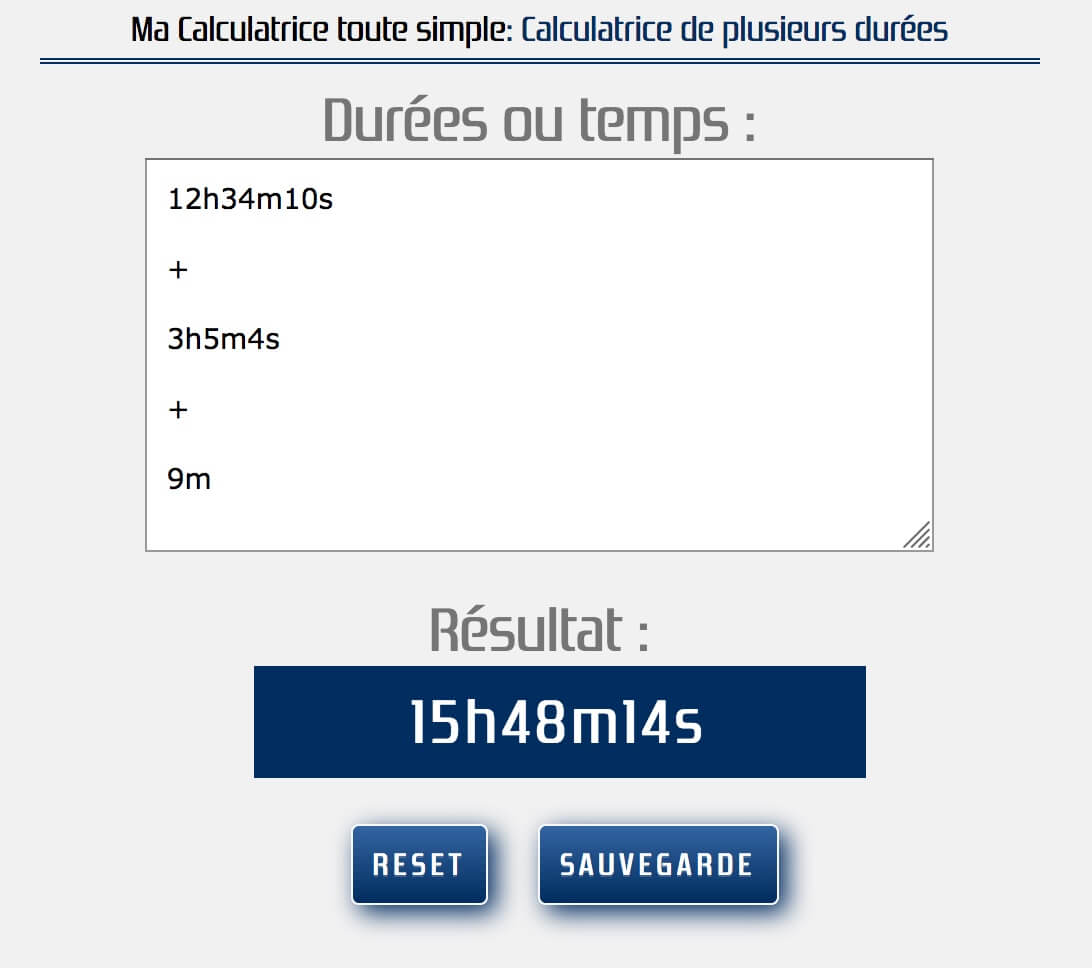 Additions de plusieurs temps