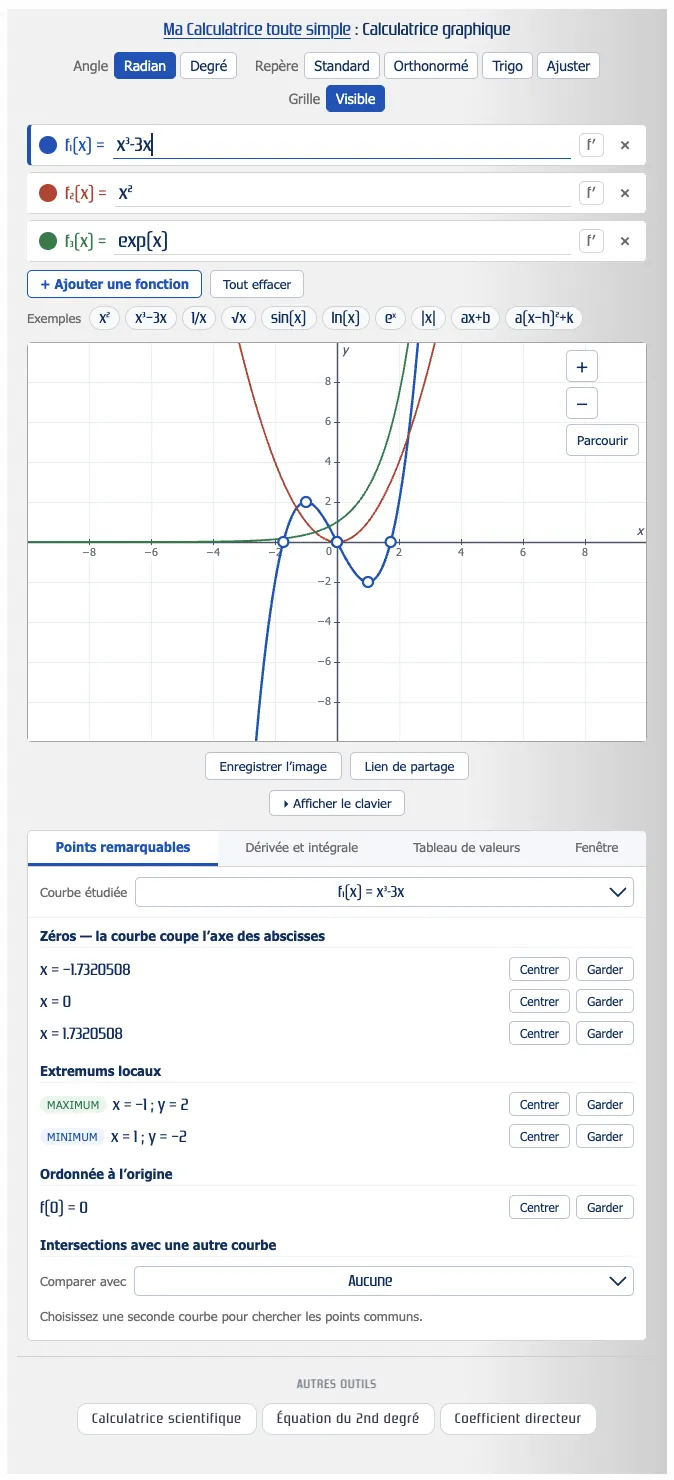 Super calculatrice graphique en ligne pour les étudiants