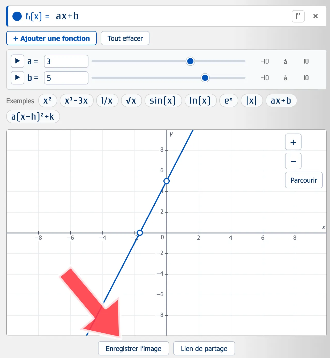 Enregistrer l'image d'une figure dans une calculatrice graphique
