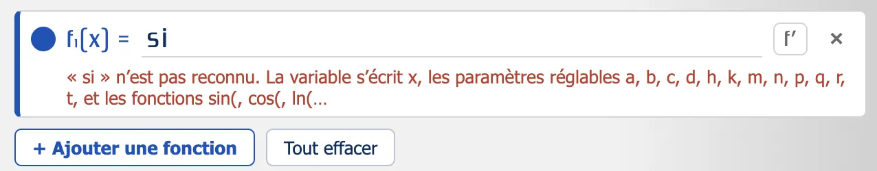 Effacer toutes les fonctions