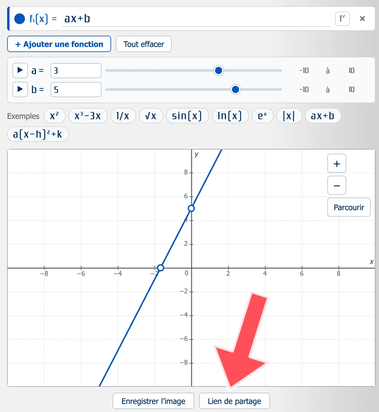 Partager une figure dans une calculatrice graphique