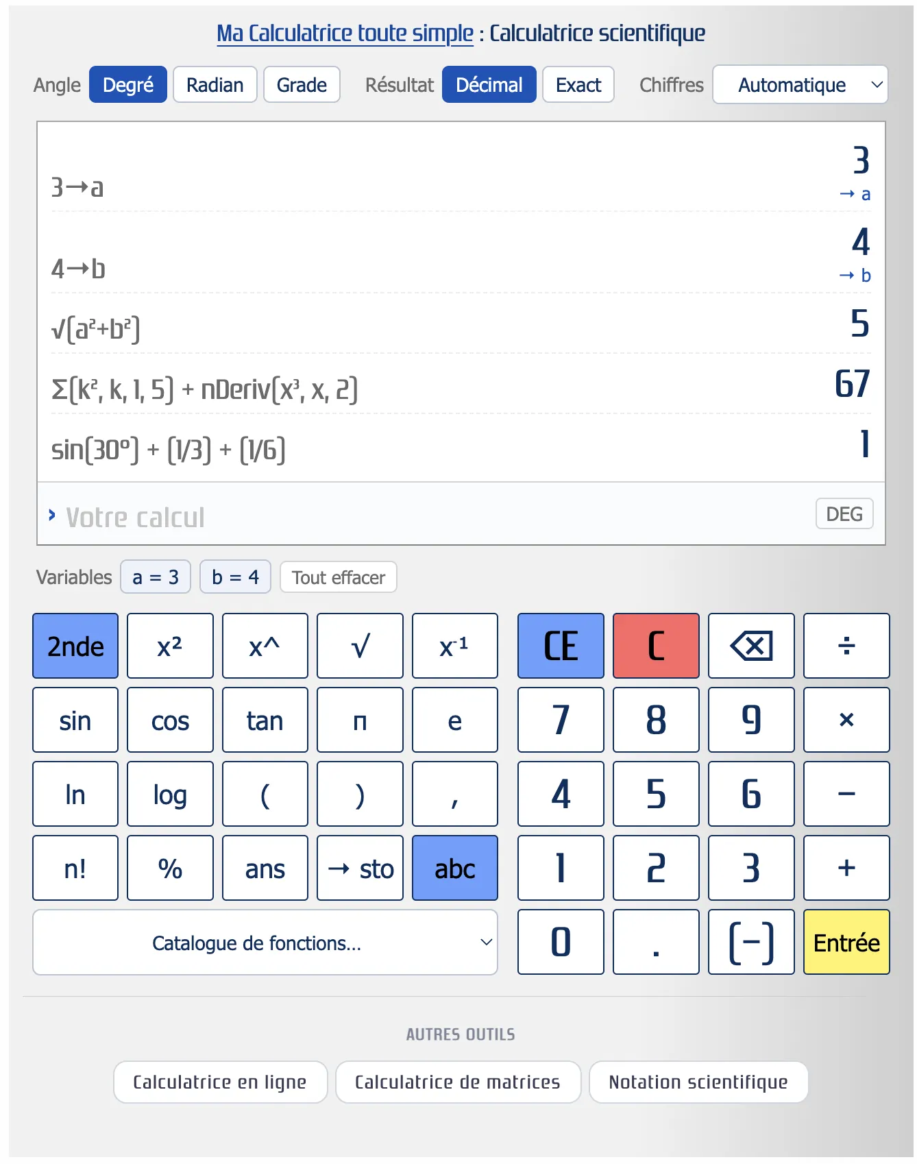 Super calculatrice scientifique en ligne pour les étudiants