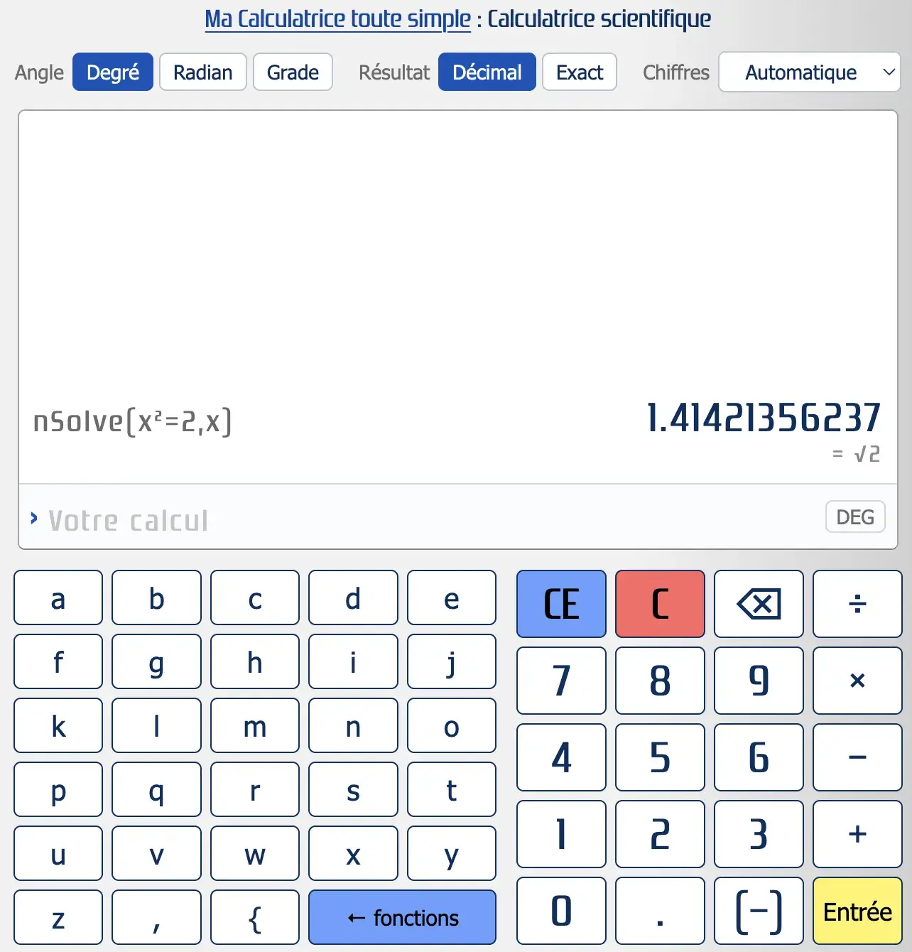 Résoudre une équation avec une calculatrice scientifique