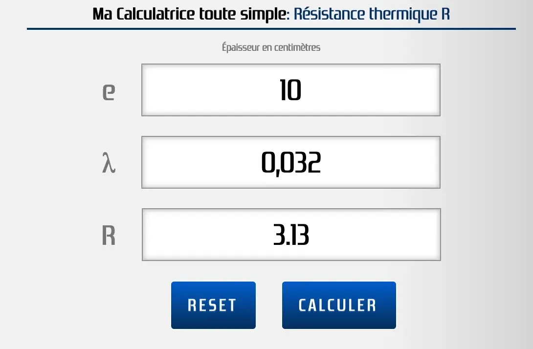 Calculer la résistance thermique d'un matériau grâce au lambda et à l'épaisseur de l'isolant