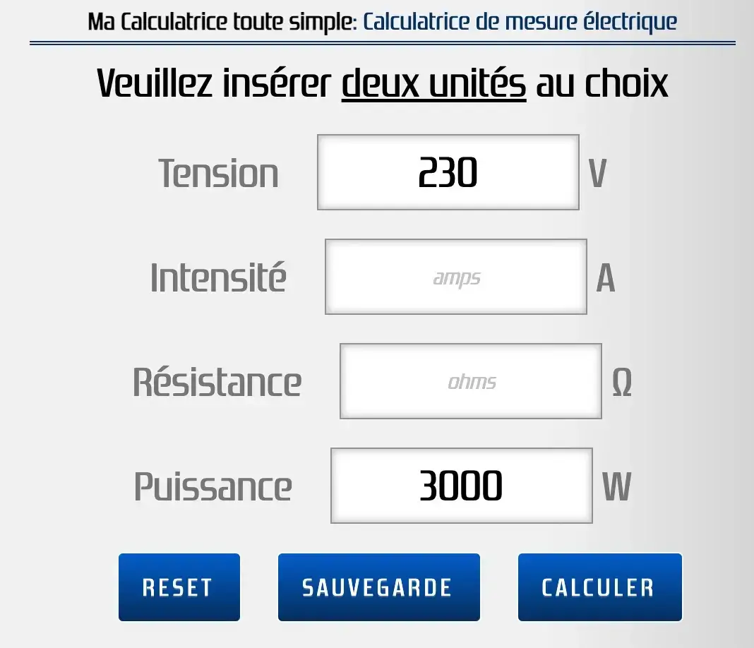 Convertir électricité