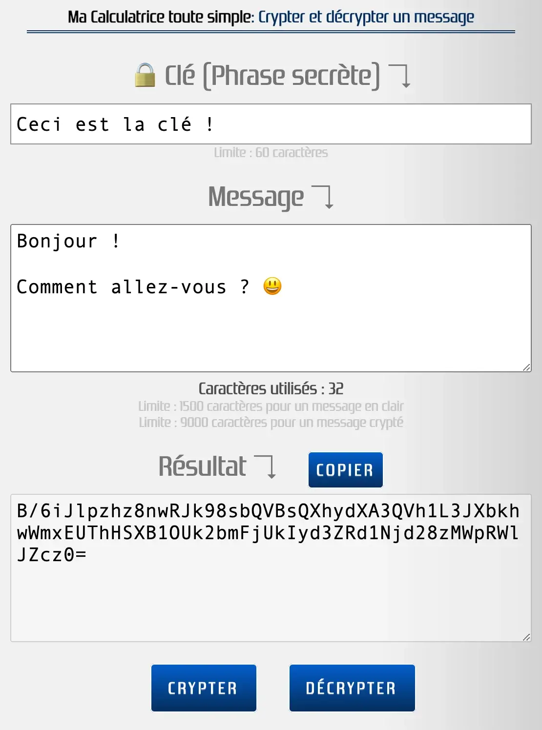 Crypter un message en ligne