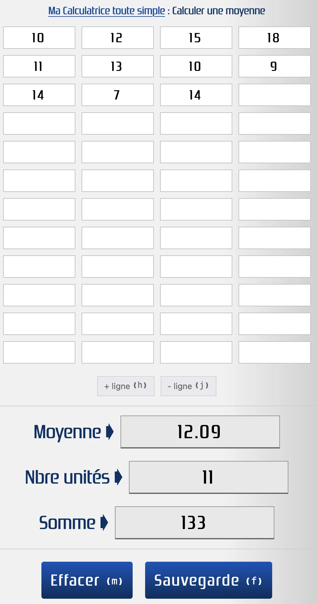 Calculer la moyenne d'un élève