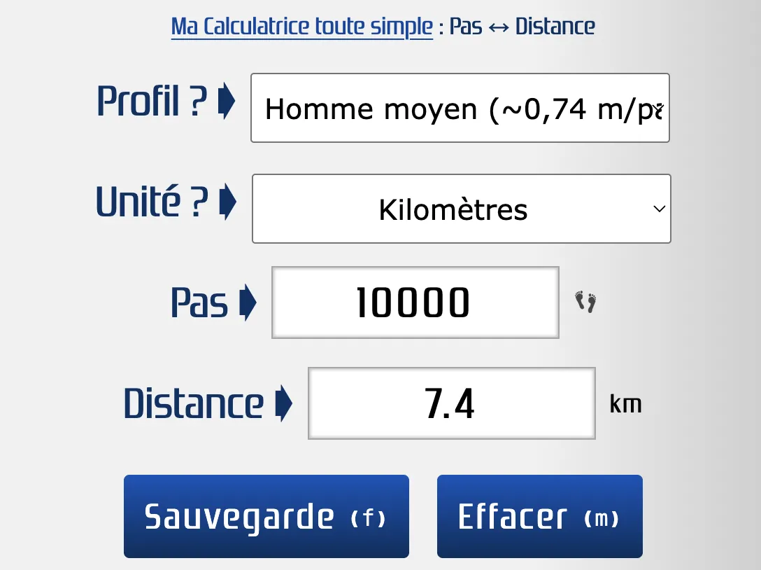 Convertir pas en distance