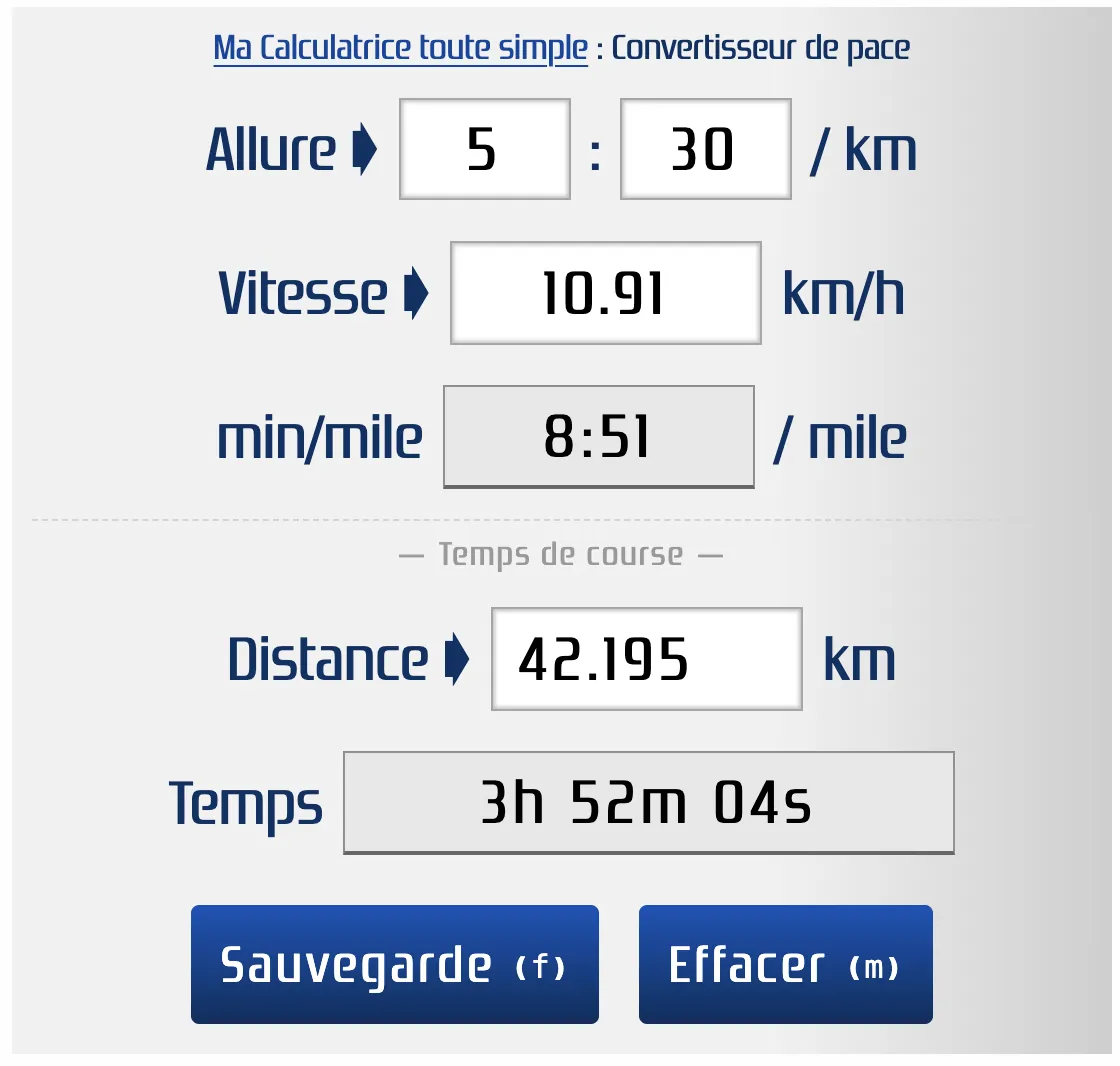 Calculer l'allure d'une course