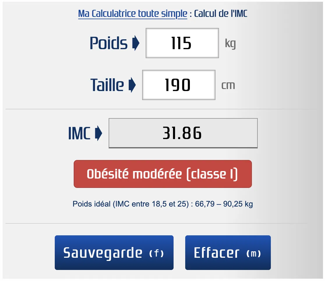IMC pour une personne en surpoids