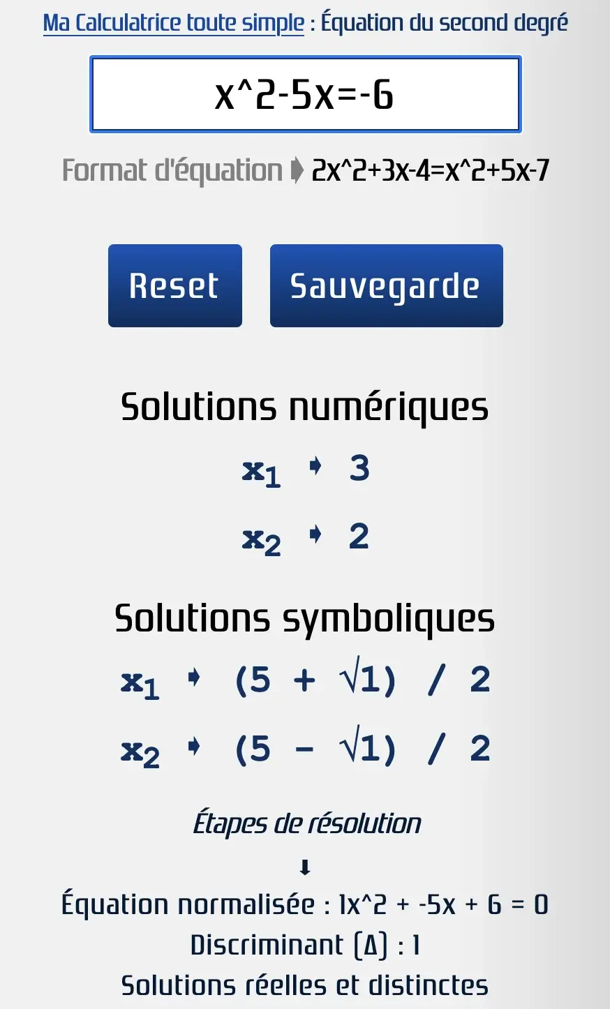 Deux solutions