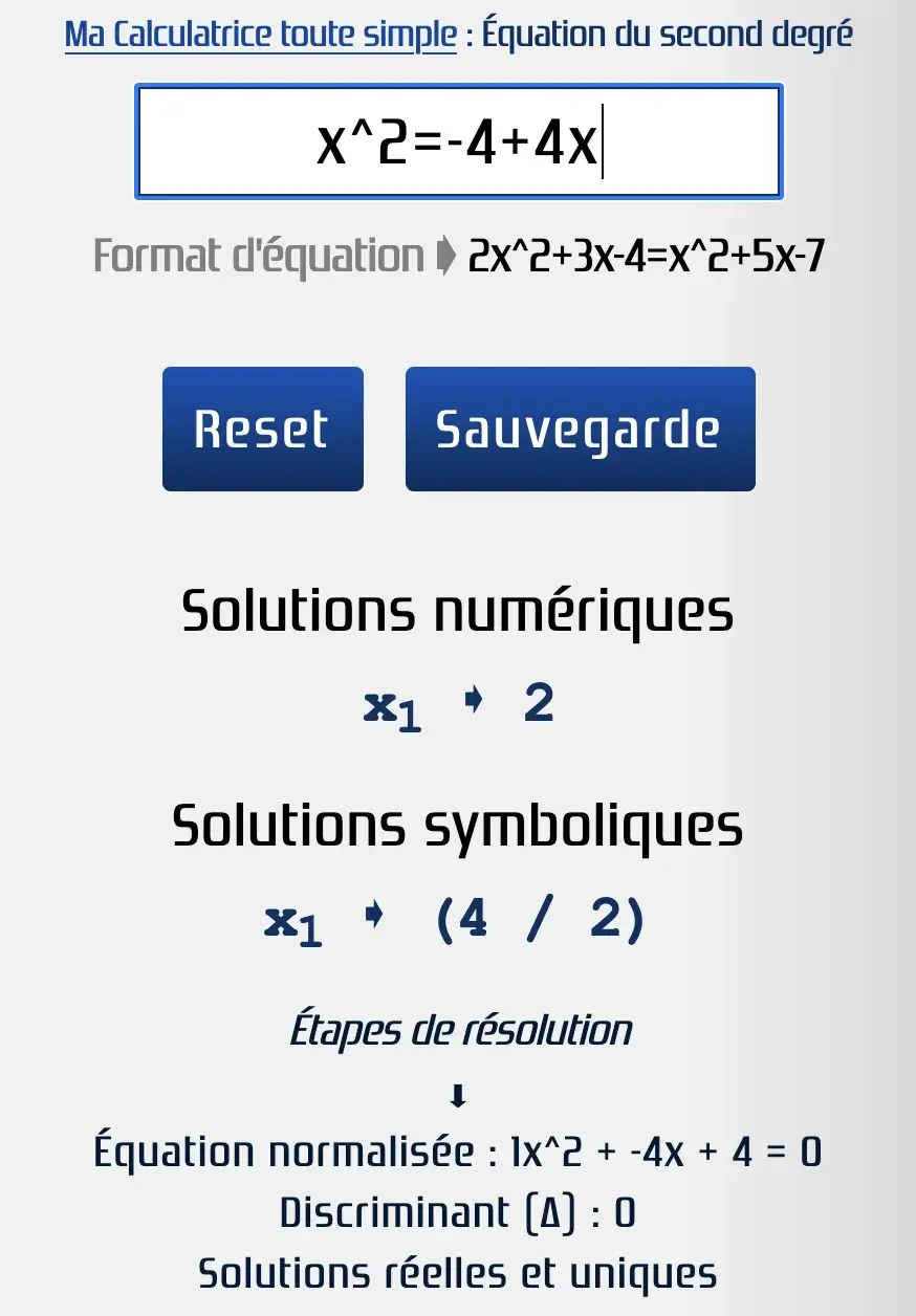 Une seule solution