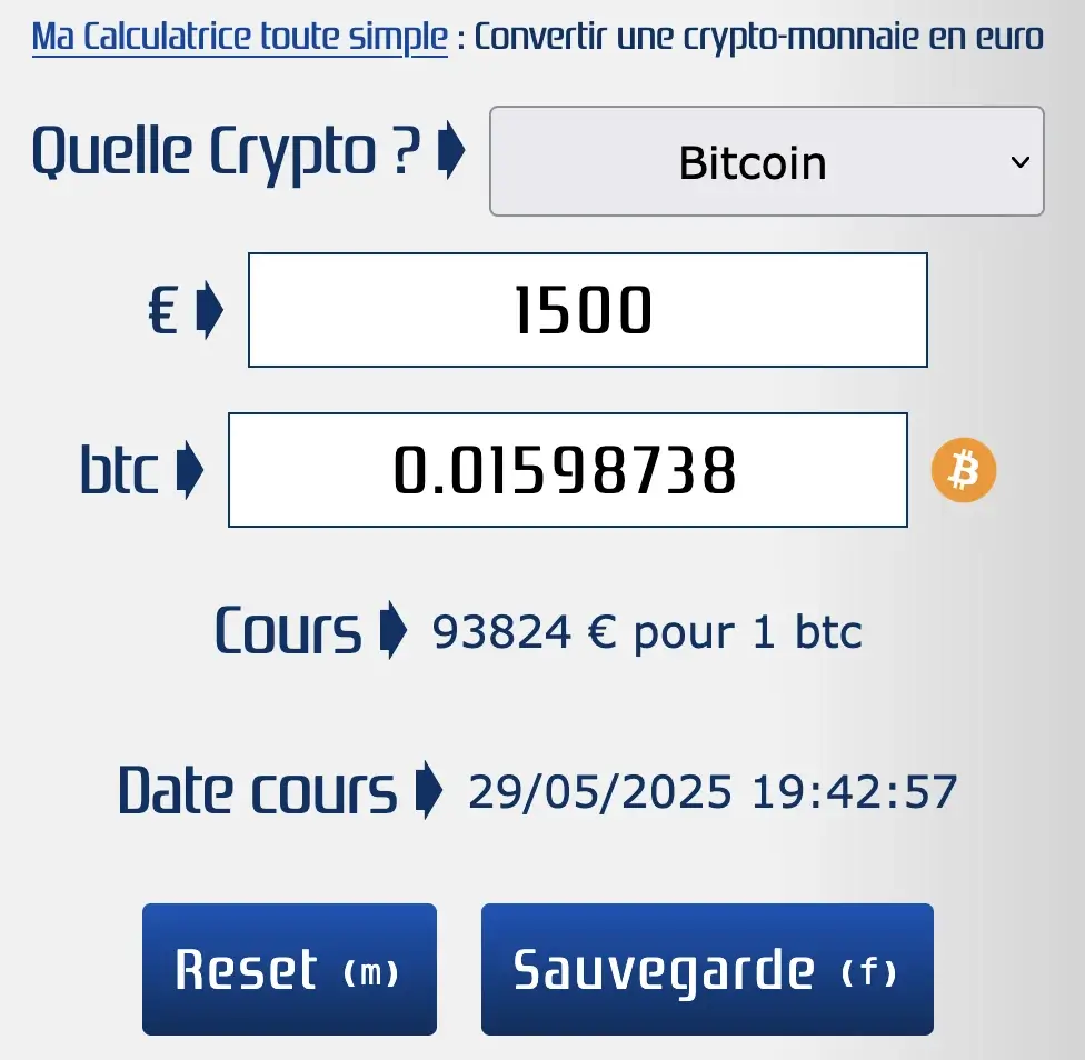 Convertir du Bitcoin