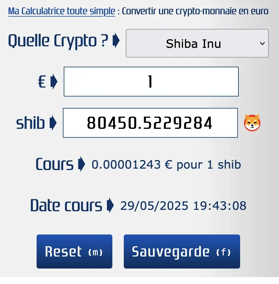 Convertir du Shiba Inu