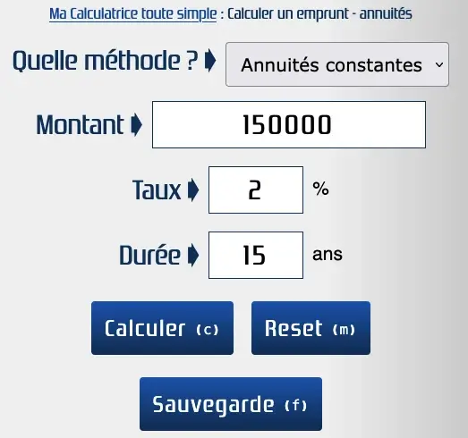 Simulateur de tableau d'emprunt