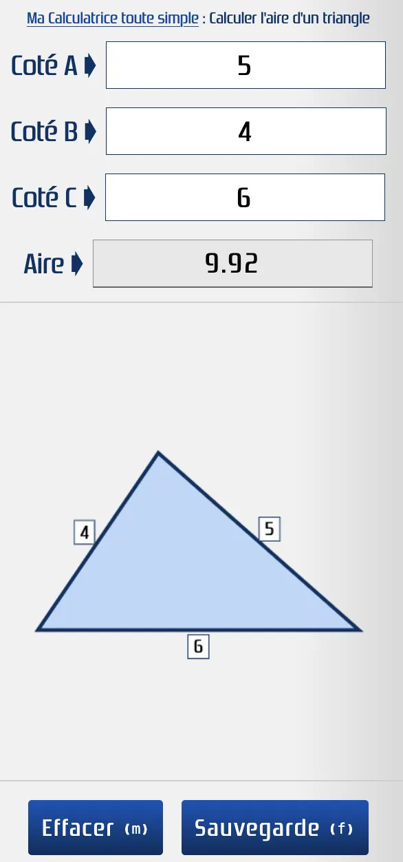 Calculer l'aire d'un triangle