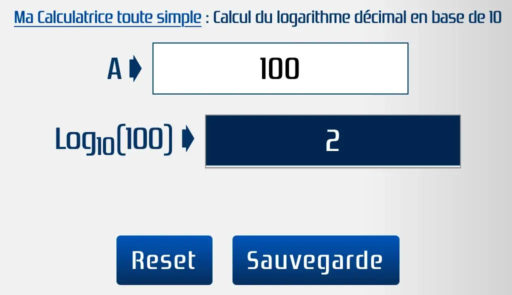 Quel est le logarithme de 100