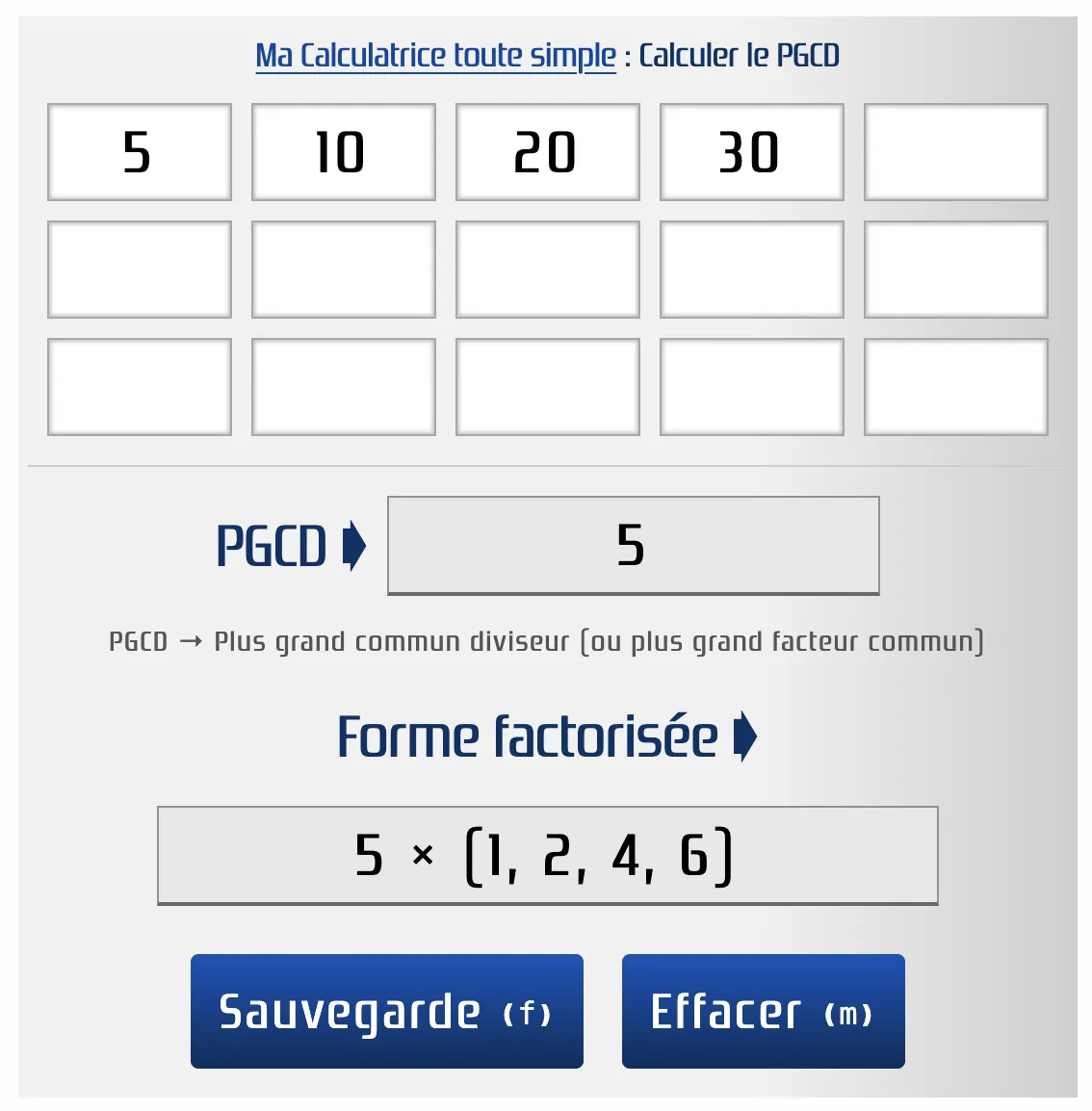 Calculer le plus grand facteur commun ou le plus grand commun diviseur
