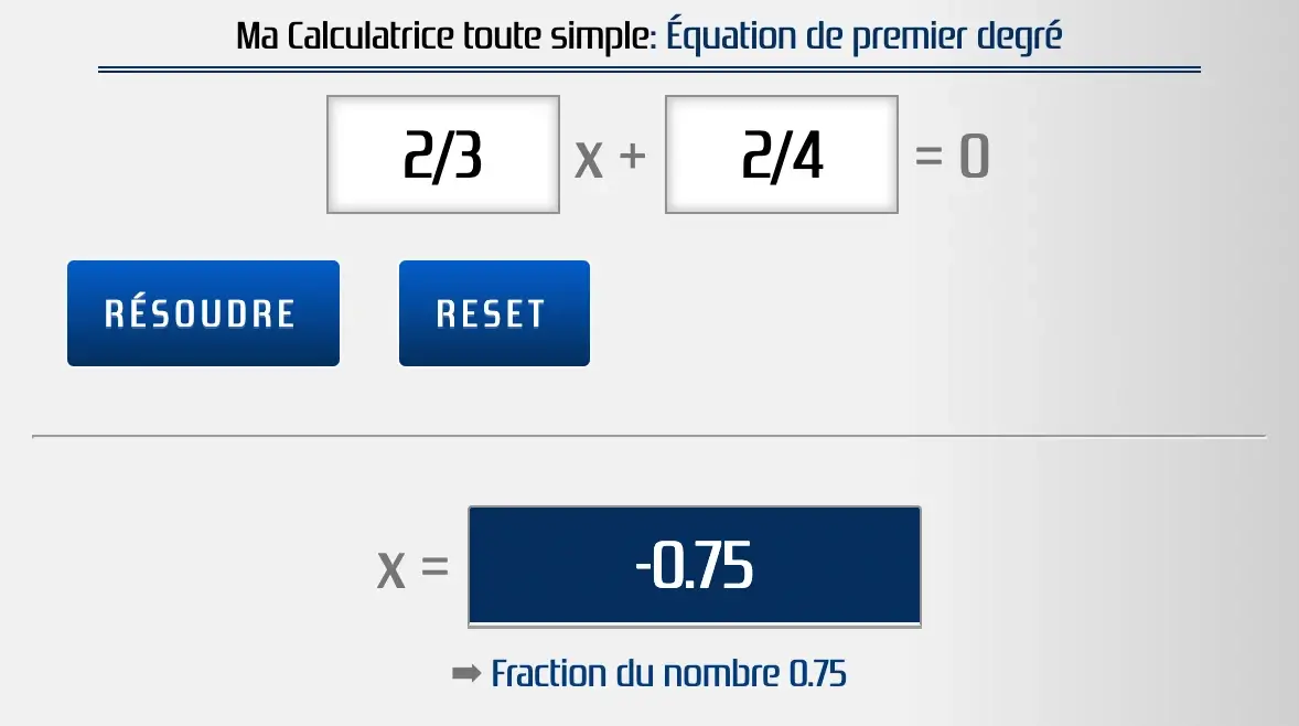 Résoudre une équation de premier degré avec des fractions