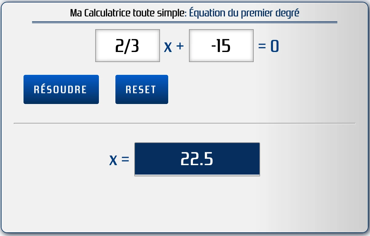 Résoudre une équation de premier degré avec des nombres négatifs