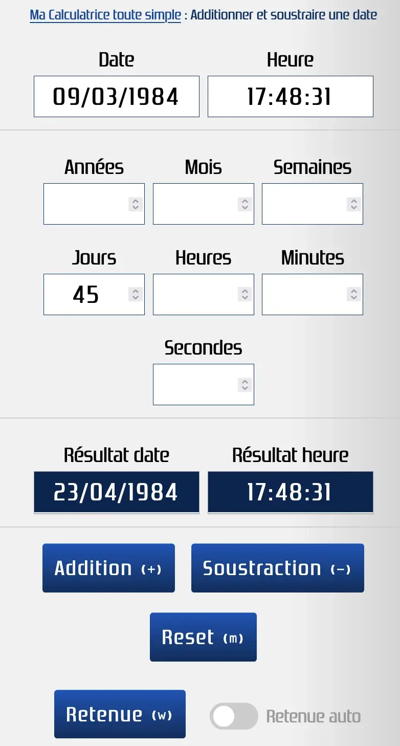 Additionner des jours d'une date