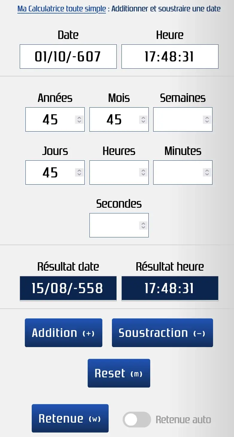 Additionner une date avec une année négative (avant Jésus Christ)