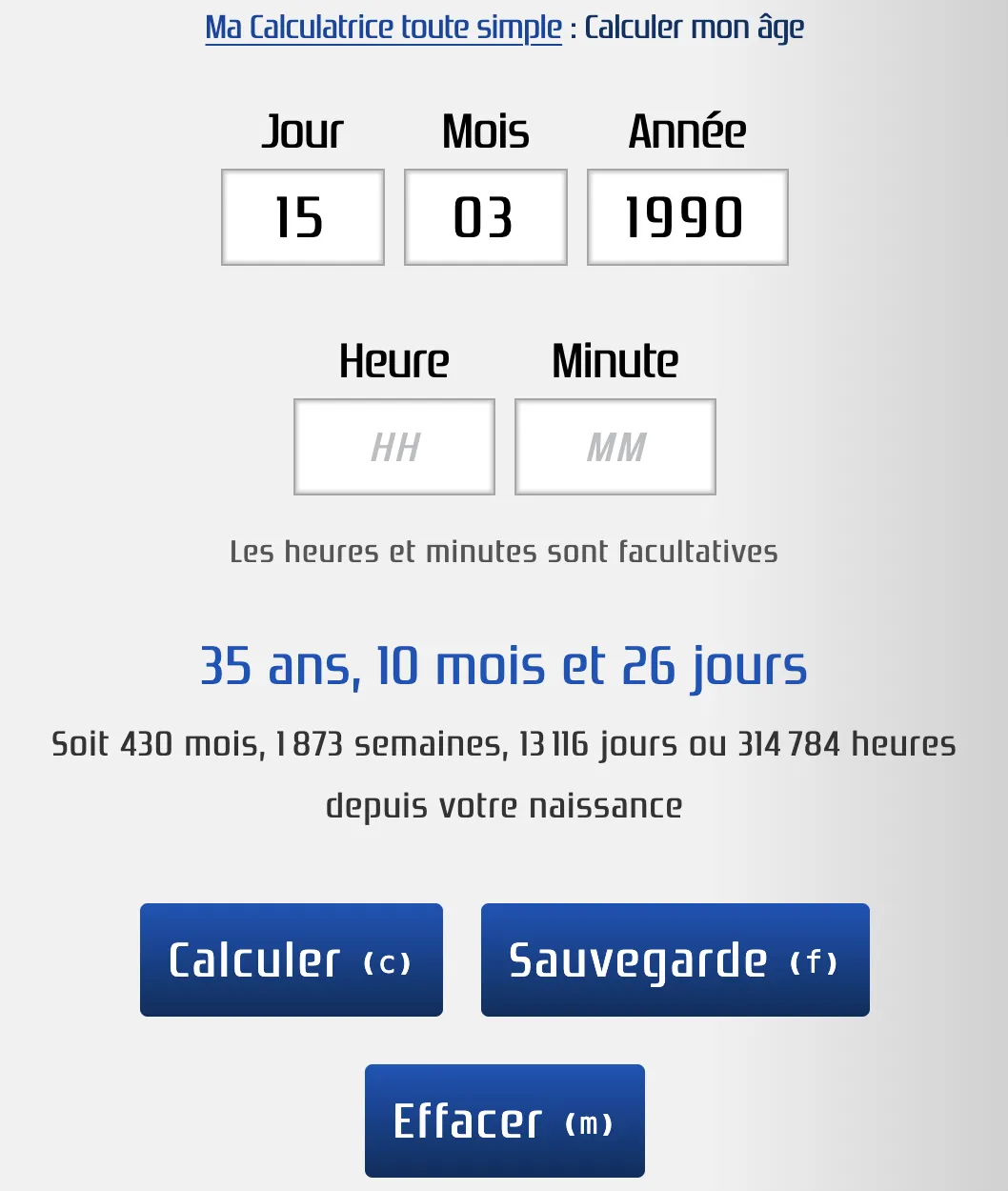 Calculer mon âge
