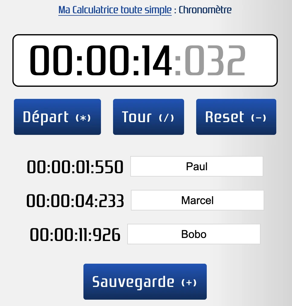 Chronomètre en ligne